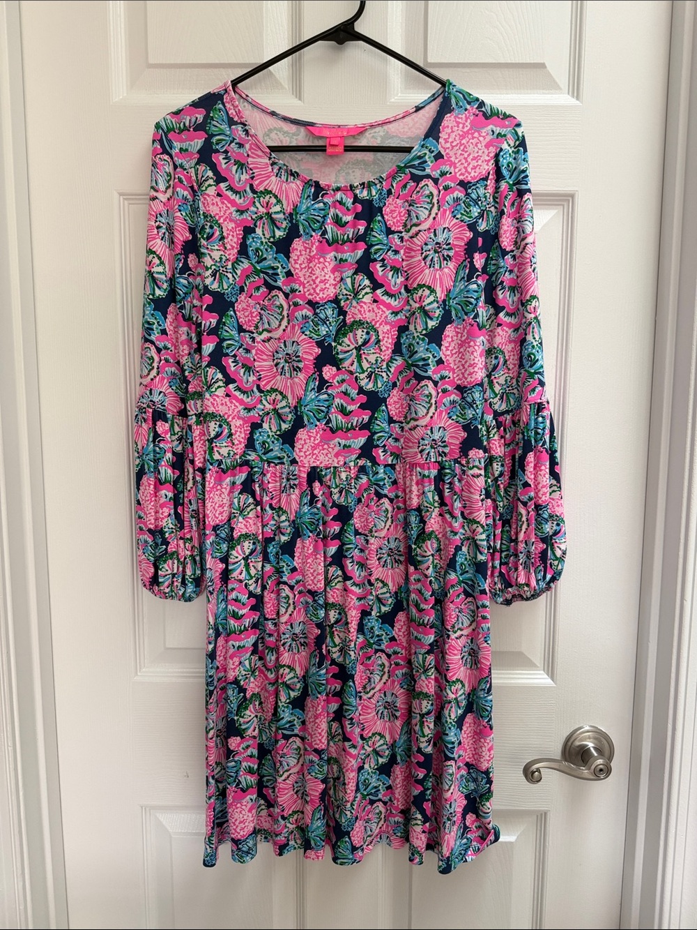Lilly Pulitzer Pink and Green Floral Mini Dress